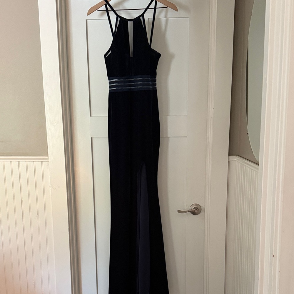 Elegant Navy Evening Gown